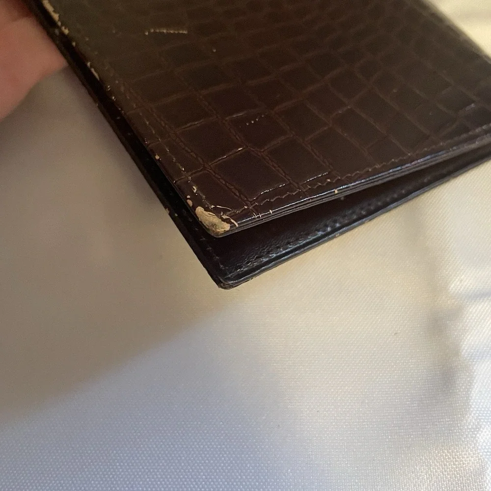 Vintage Lord Buxton Saddle Cowhide Bifold Leather Unisex Card Case Wallet USA